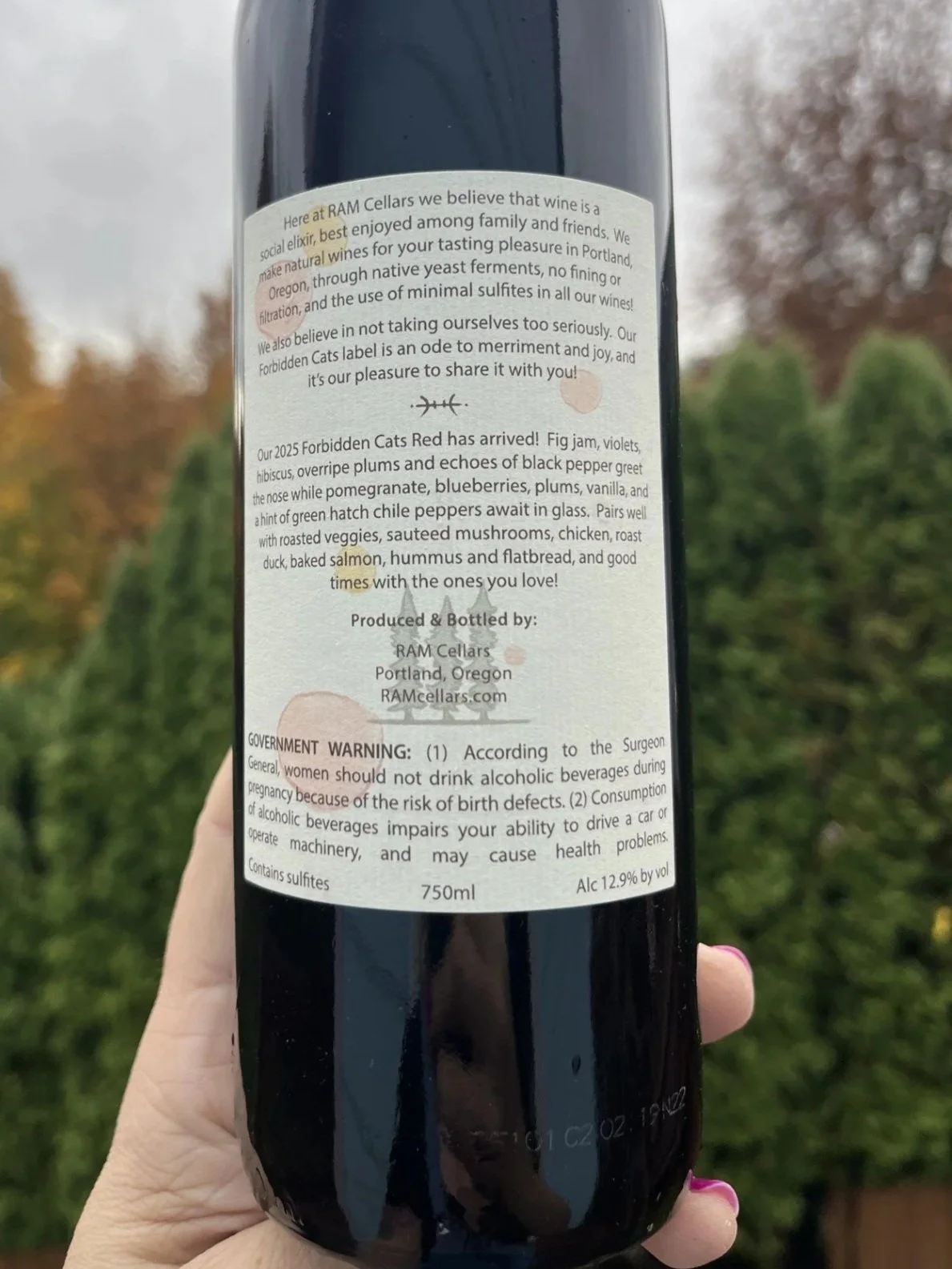 RAM Cellars' 2025 Forbidden Cats Label Nouveau-Style Merlot — RAM